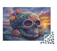 Esqueleto en la Playa Esqueleto del Día de Muertos Mexicano Rompecabezas Sostenibles Estampados para Adultos De Madera De 70x50cm/1000pcs