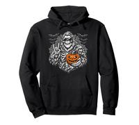 Esqueleto Espeluznante de pie Grande, Halloween y Jack O Lantern Sudadera con Capucha
