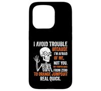 Esqueleto Evito Problemas Porque Tengo Miedo De Mí Divertido Carcasa para iPhone 15 Pro