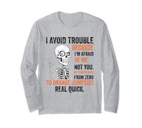 Esqueleto Evito Problemas Porque Tengo Miedo De Mí Divertido Manga Larga