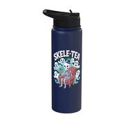 Esqueleto fantasmal Skele-Tea Vibes de Halloween Stainless Steel Insulated Water Bottle