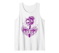 Esqueleto femenino - Amante esqueleto espeluznante floral Camiseta sin Mangas