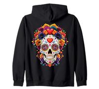 Esqueleto floral mexicano del día de los muertos Día de Muertos Sudadera con Capucha