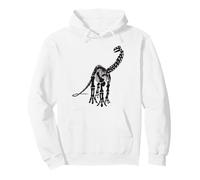 Esqueleto fósil de Dinosaurio Brontosaurus (diseño de Logotipo Negro) Sudadera con Capucha