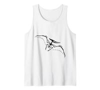 Esqueleto fósil prehistórico Pteranodon (diseño de Logotipo Negro) Camiseta sin Mangas