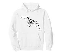 Esqueleto fósil prehistórico Pteranodon (diseño de Logotipo Negro) Sudadera con Capucha