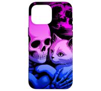 Esqueleto Gatito gótico Halloween Abrazo Luna Carcasa para iPhone 16 Pro MAX
