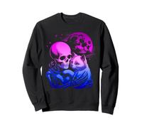 Esqueleto Gatito gótico Halloween Abrazo Luna Sudadera