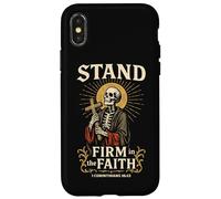 Esqueleto gótico Cristiano 1 Corintios 16:13 Verso de la Biblia Carcasa para iPhone X/XS