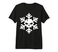 Esqueleto gótico de Calavera Blanca fría con Copos de Nieve Camiseta Premium