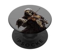 Esqueleto gótico de la Parca Tocando violín música Halloween PopSockets PopGrip Adhesivo