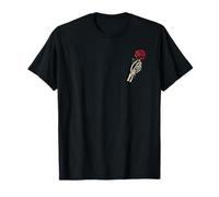 Esqueleto gótico Rosa Flor Punk Vintage Horror gráfico Camiseta