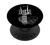Esqueleto Guitarra Mano Rock On Rock Band Notas Music PopSockets PopGrip Adhesivo