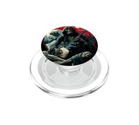 Esqueleto Guitarrista Onda Japonesa Luna Roja Arte Rock PopSockets PopGrip para MagSafe