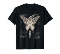 Esqueleto Hada Polilla Oculto Símbolos Oscuro Gótico EMO Arte Camiseta
