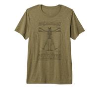 Esqueleto Humano Hombre de Vitruvio Leonardo Da Vinci Anatomía Camiseta Premium