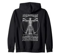 Esqueleto Humano Hombre de Vitruvio Leonardo Da Vinci Anatomía Sudadera con Capucha