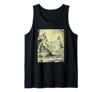 Esqueleto Humano Lee una Lista de Animales Antiguos Camiseta sin Mangas