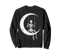 Esqueleto Luna Columpio Galaxia Estrellas Sudadera