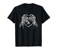 Esqueleto mano amor forma espeluznante estilo con telaraña Camiseta