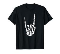 Esqueleto Mano Cuerno balancín Esqueleto CU Camiseta gráfica económica