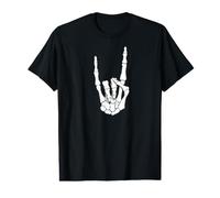 Esqueleto Mano Cuerno balancín Esqueleto CU Camiseta gráfica económica