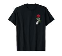 Esqueleto Mano sosteniendo Rosa gótico Romance Punk Terror Tatuaje Camiseta