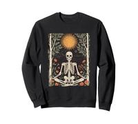 Esqueleto Meditando Bajo El Sol En Naturaleza Bosque E Sudadera