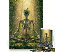 Esqueleto meditando en el Bosque, Rompecabezas de 1000 Piezas para Adultos, Juguete para ejercitar la Mente, diversión compartida, Arte de Corte preciso 38x26cm