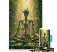 Esqueleto meditando en el Bosque, Rompecabezas de 1000 Piezas para Adultos, Juguete para ejercitar la Mente, diversión compartida, Arte de Corte preciso 38x26cm