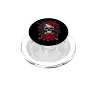 Esqueleto Metalhead Calaveras y Rosas Metal Rock PopSockets PopGrip para MagSafe