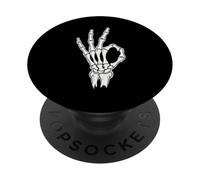 Esqueleto Ok Gesto Halloween Divertido Esqueleto Espeluznante Ok PopSockets PopGrip Adhesivo