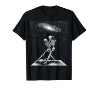 Esqueleto Pareja Bailando Bajo la Galaxia Gótico Celestial Vi Camiseta gráfica económica, Hombre, Negro, S