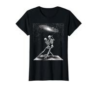 Esqueleto Pareja Bailando Bajo la Galaxia Gótico Celestial Vi Camiseta gráfica económica, Mujer, Negro, XS