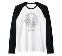 Esqueleto Pareja Corazón Floral Minimalista Gótico Camiseta Manga Raglan