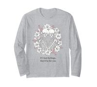 Esqueleto Pareja Corazón Floral Minimalista Gótico Manga Larga