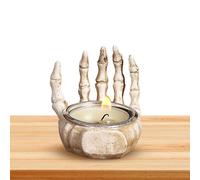 Esqueleto Portavelas - resina Spooky Tealight Titular decoración gótica, sostenedor de vela de resina Artesanía | Spooky Tealight Candelight Candelero Vintage Candelabro para Halloween Navidad Home