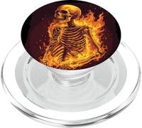 Esqueleto quema en llamas y fuego para los amantes de los huesos PopSockets PopGrip para MagSafe