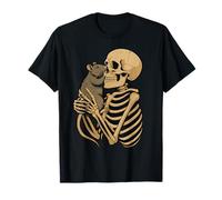 Esqueleto Rata Halloween Huesos Cráneo Gótico Temporada Espeluznante Camiseta