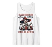 Esqueleto Retro de Vaquero Día de los Muertos Camiseta sin Mangas