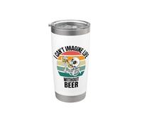 Esqueleto retro lindo I Can't Imagine Life Without Beer Vaso térmico de acero inoxidable de doble pared