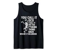 Esqueleto Retro TOC - Divertido TOC para fanáticos y organizadores limpios Camiseta sin Mangas