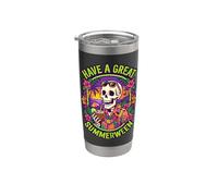 Esqueleto retro vintage que tiene un gran verano Vaso térmico de acero inoxidable de doble pared