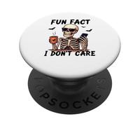 Esqueleto sarcástico - Halloween - Dato Divertido, no me Importa - Boo PopSockets PopGrip Adhesivo