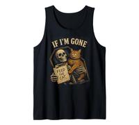 Esqueleto Si Im Gone Alimentar Al Gato Spooky Kitty Lover Camiseta sin Mangas