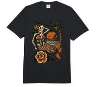 Esqueleto Sirena Tatuajes Flash Clásico Americano Comfort Colors Adult Heavyweight T-Shirt