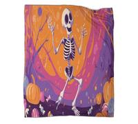 Esqueleto Sonriendo y Bailando Manta Estampada 3D Colcha De Diseño Ropa De Cama De Microfibra Suave Y Cálida Sofá Ropa De Cama 70x80inch(180x200cm)