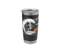 Esqueleto Surfing Halloween Hawaii Funny Hawaiian Bone Surfer Vaso térmico de acero inoxidable de doble pared