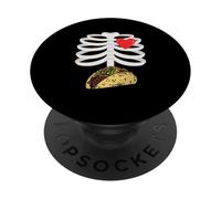 Esqueleto Taco Belly Divertido Fiesta de Halloween Embarazo Pareja PopSockets PopGrip Adhesivo