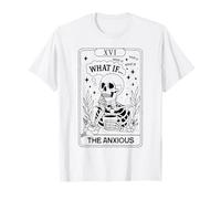 Esqueleto Tarot Card What If Anxiety The Ansiious Funny Gothic Camiseta